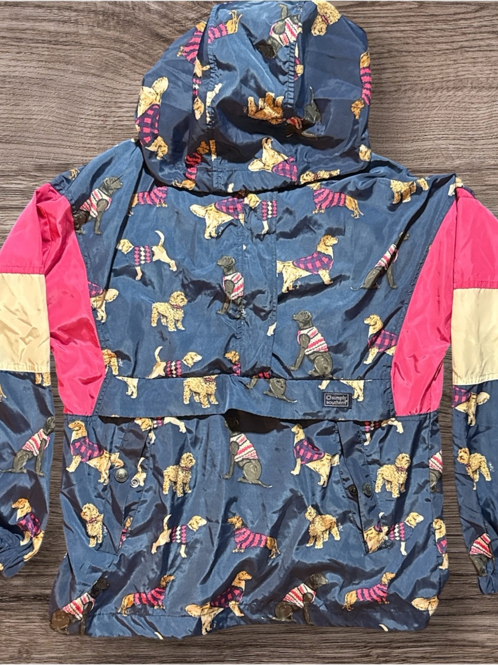 Simply Southern Navy Jacket with Dog Print and Pink Details